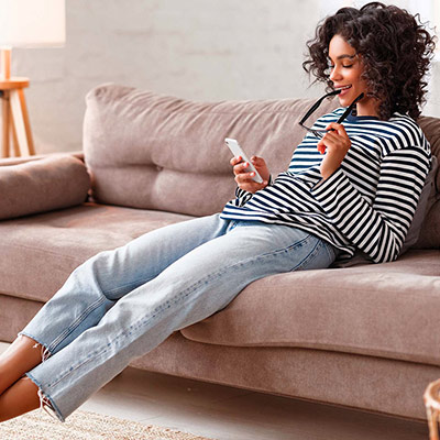 woman on couch