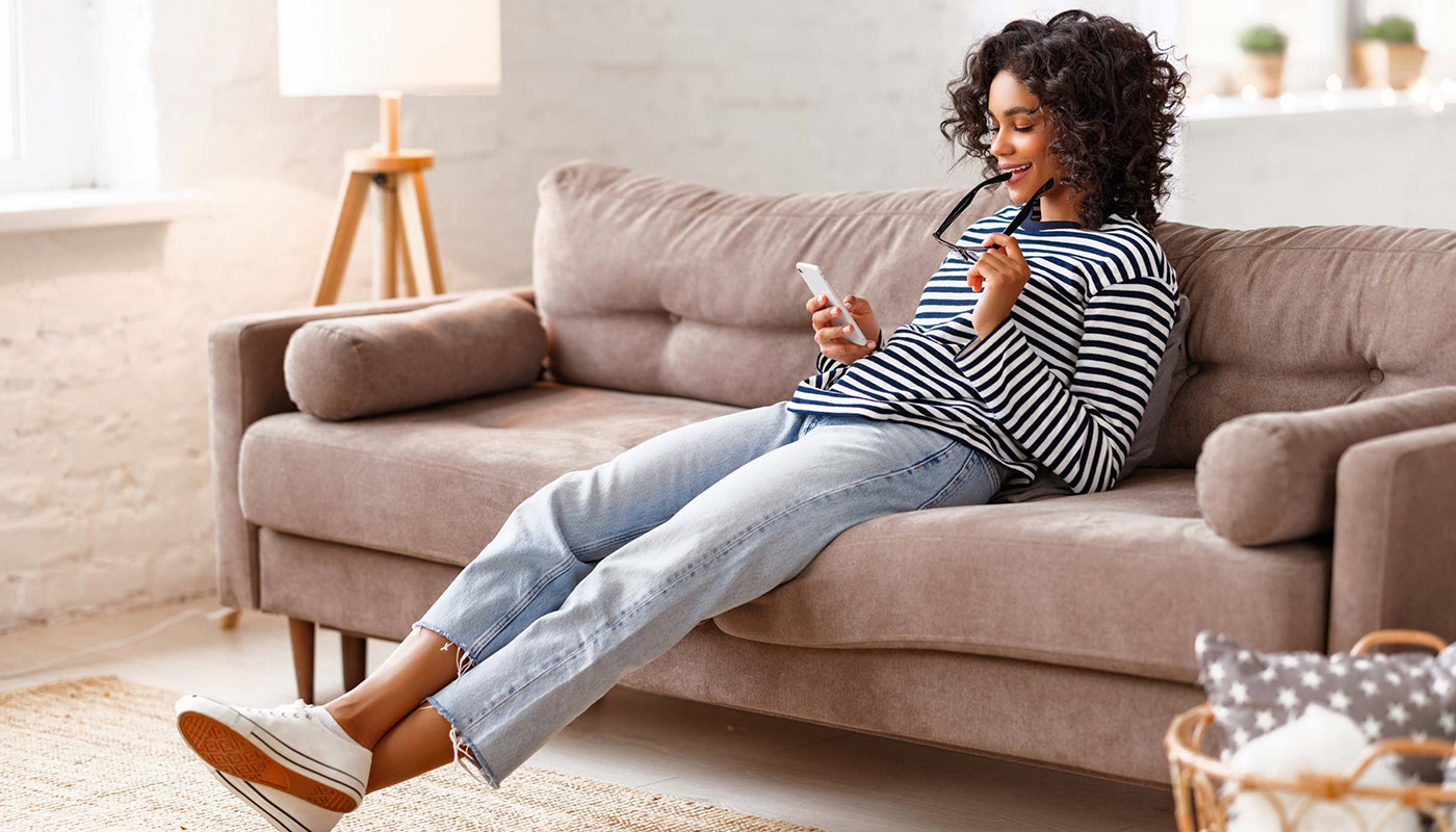woman on couch